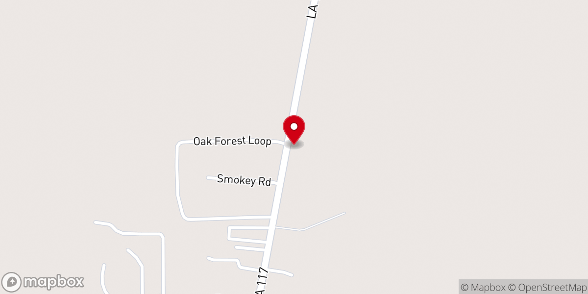 Map showing location of Oak Forest Baptist Church