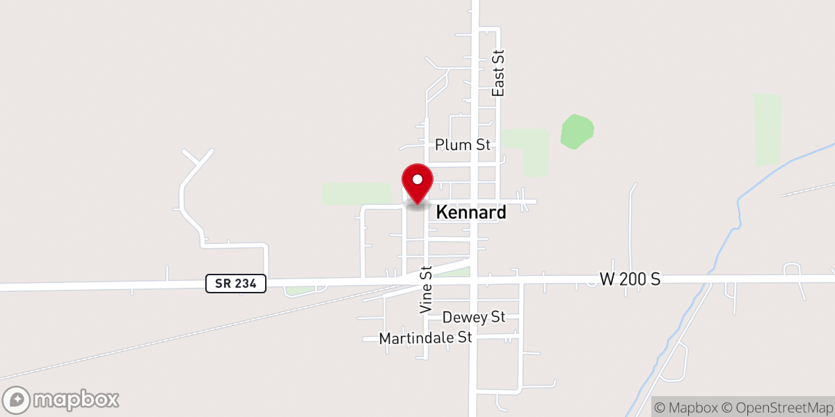 Map showing location of Kennard Friends Church
