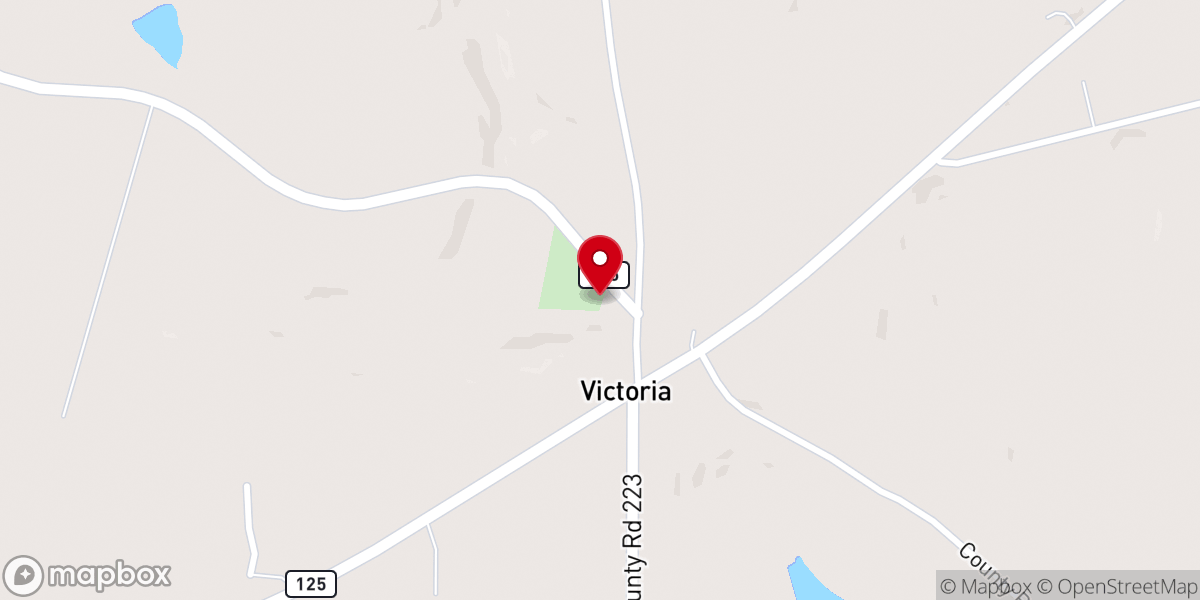 Map showing location of Victoria Baptist Church