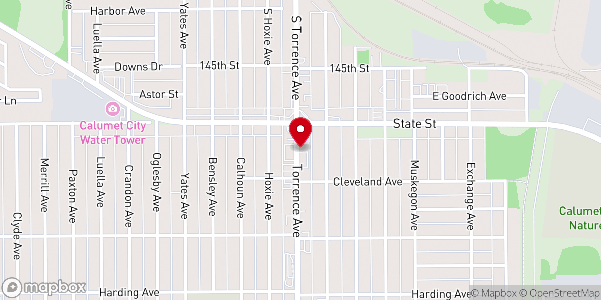 Map showing location of New Life Nondenominational Christian Church