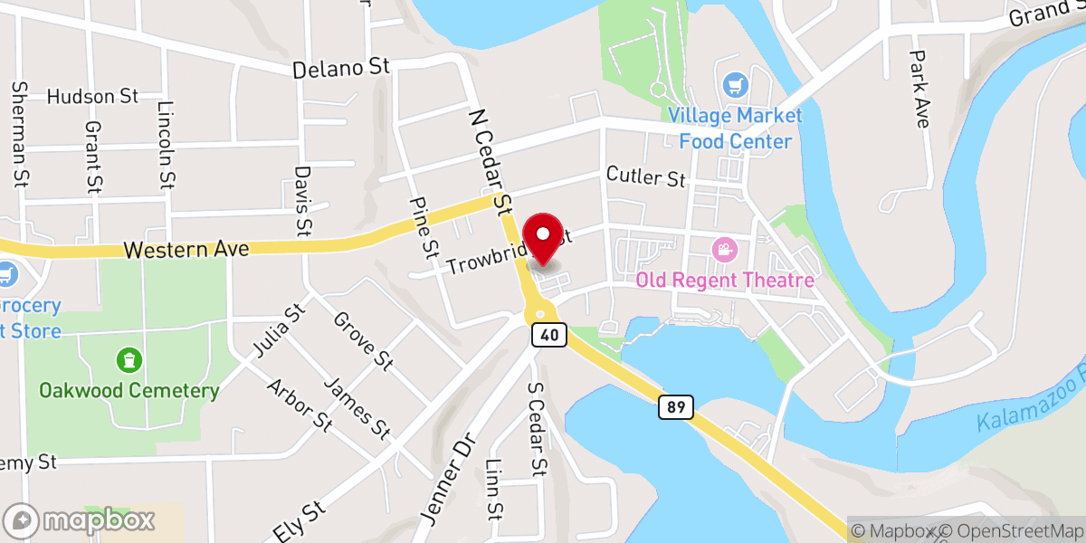 Map showing location of Blessed Sacrament Catholic Church