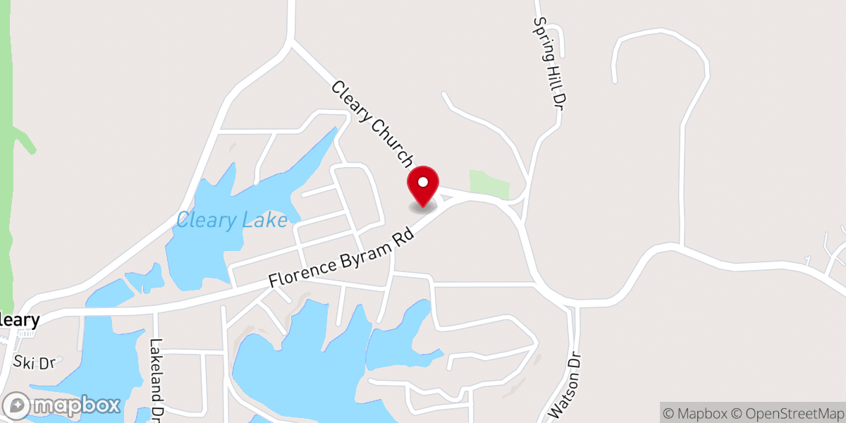 Map showing location of Cleary Baptist Church