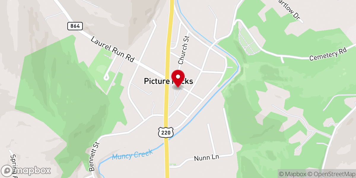 Map showing location of Mapleton Church