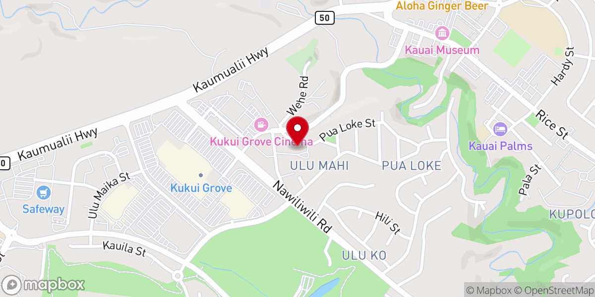 Map showing location of Lihue Parish Hall