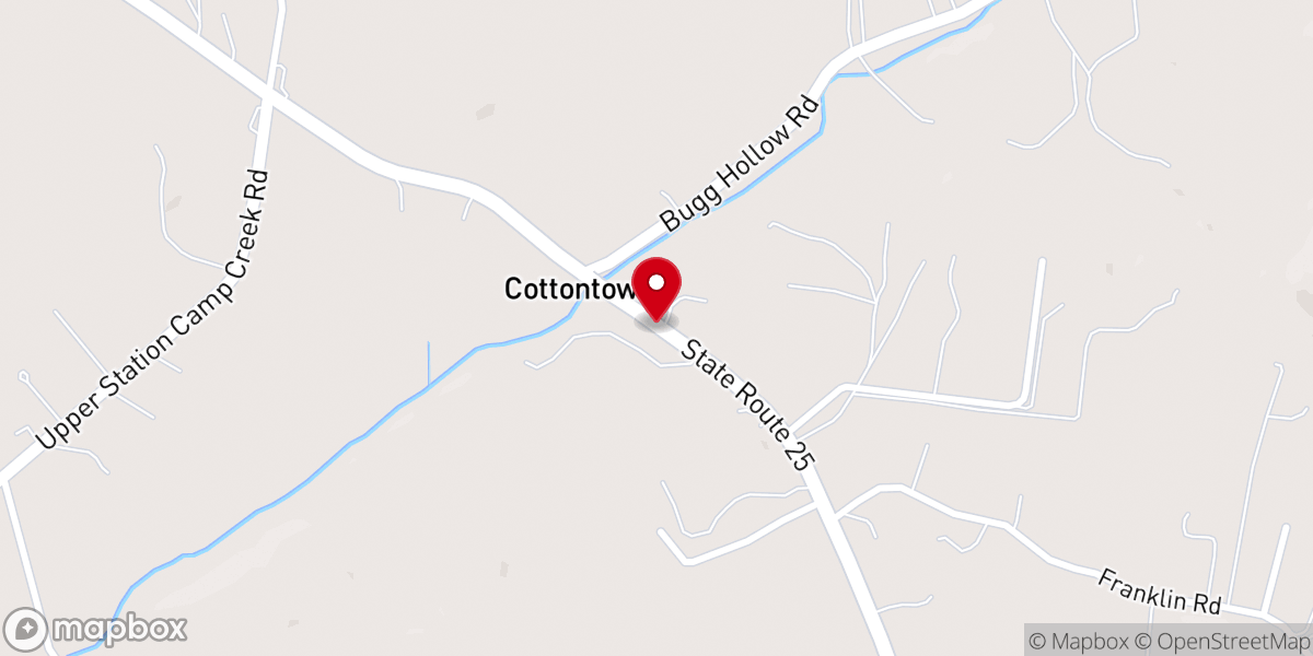 Map showing location of Little Bethel Church