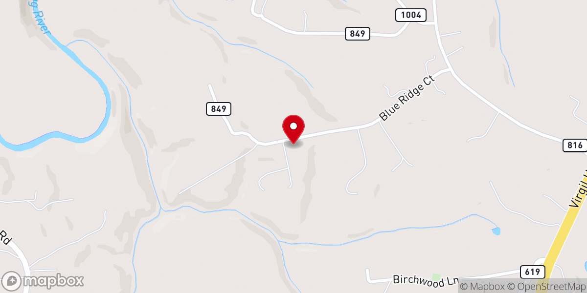 Map showing location of Blue Ridge Bible College