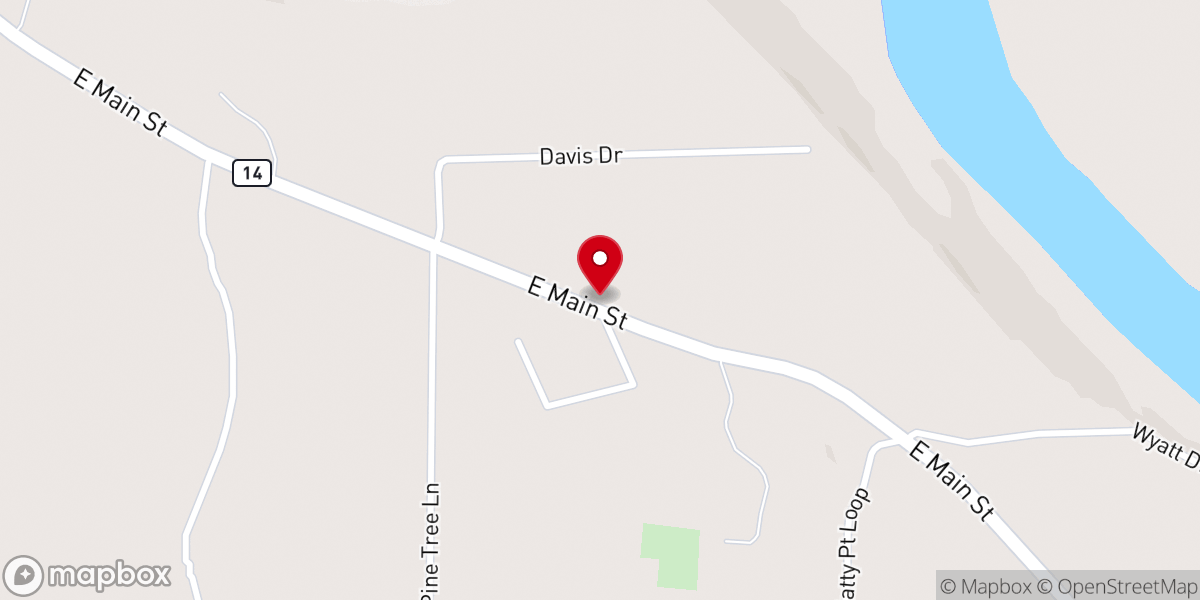Map showing location of Reeds Chapel Christian Church