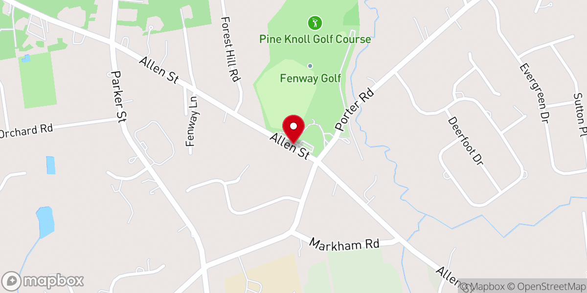 Map showing location of Fenway Golf