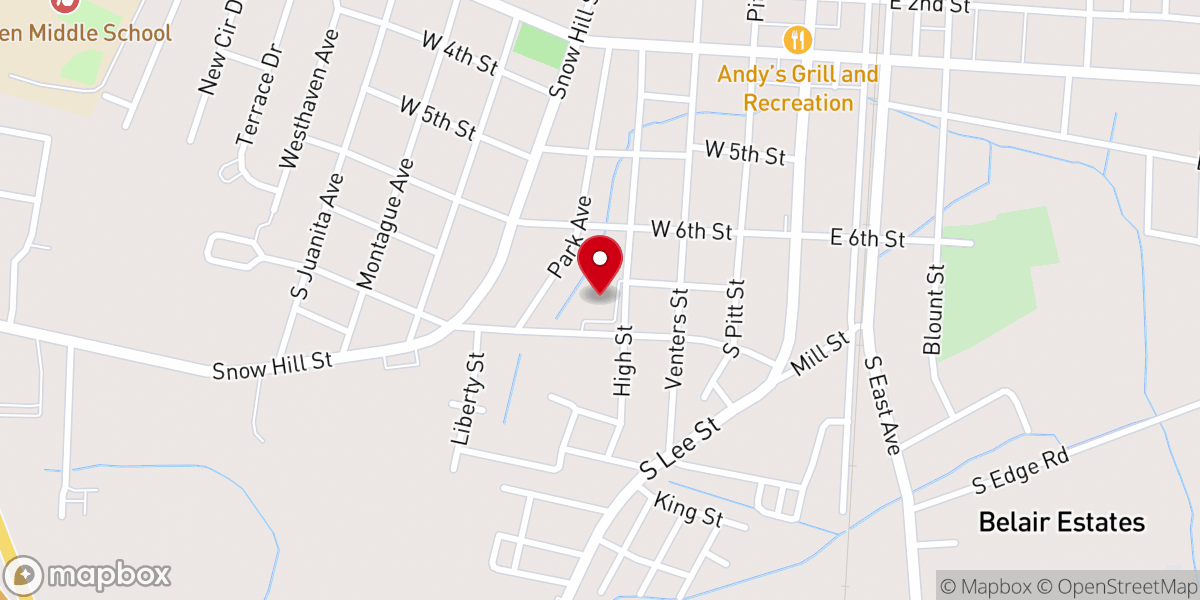 Map showing location of Zion Chapel Church