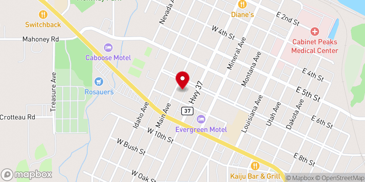Map showing location of Libby United Methodist Church
