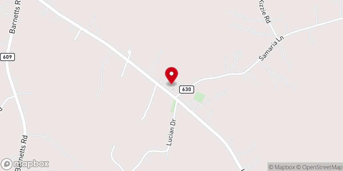 Map showing location of Samaria Baptist Church