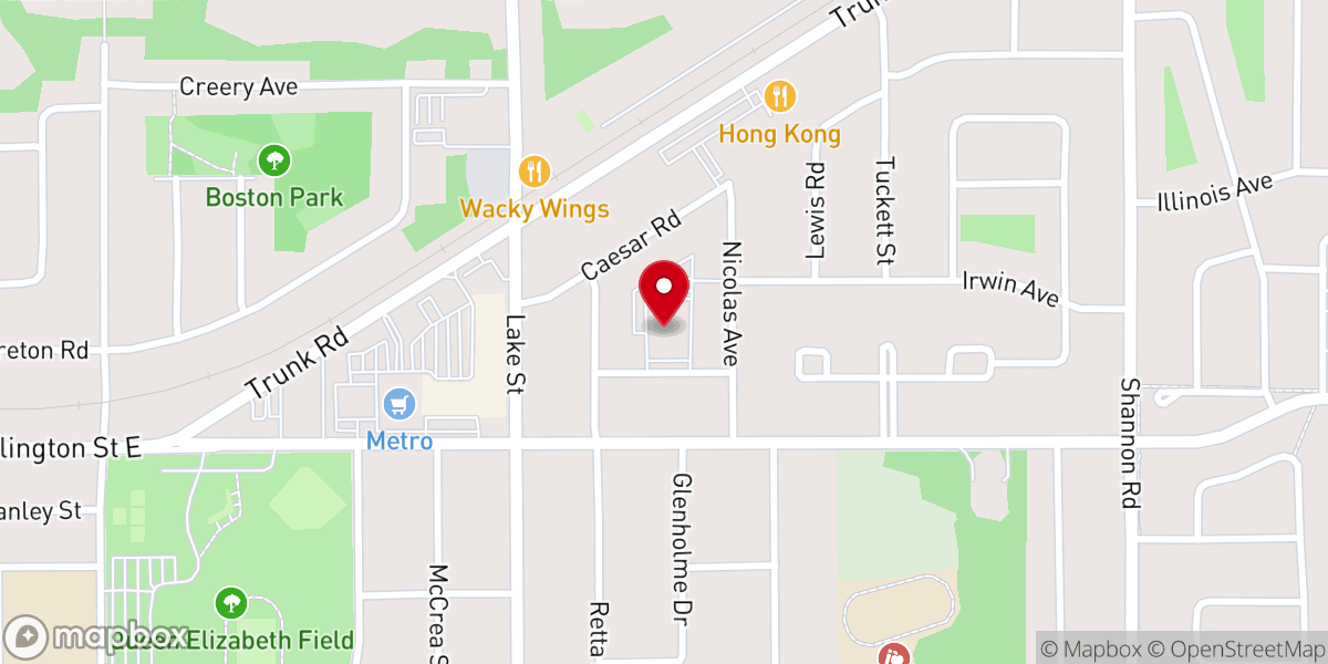 Map showing location of St. Jerome Catholic Church