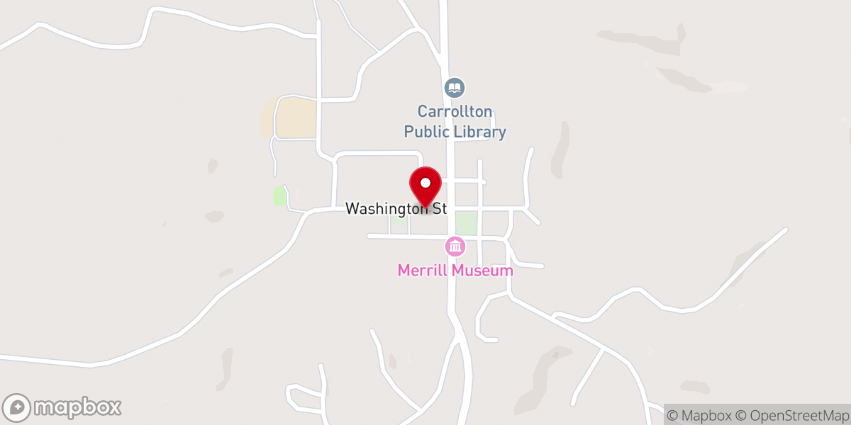 Map showing location of Carrollton