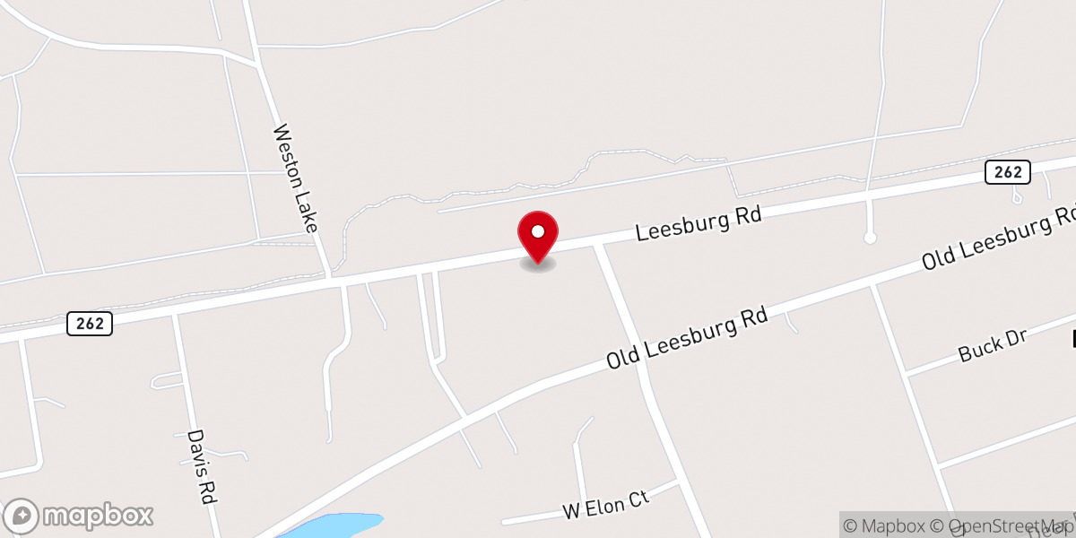 Map showing location of Leesburg Church