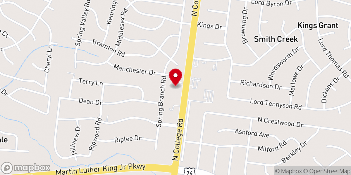 Map showing location of Spring View Pentecostal Freewill Baptist Church