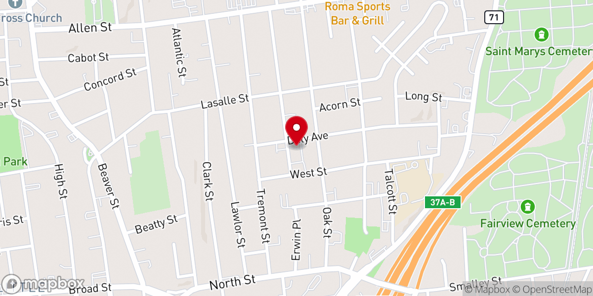 Map showing location of Saint James Missionary Baptist Church