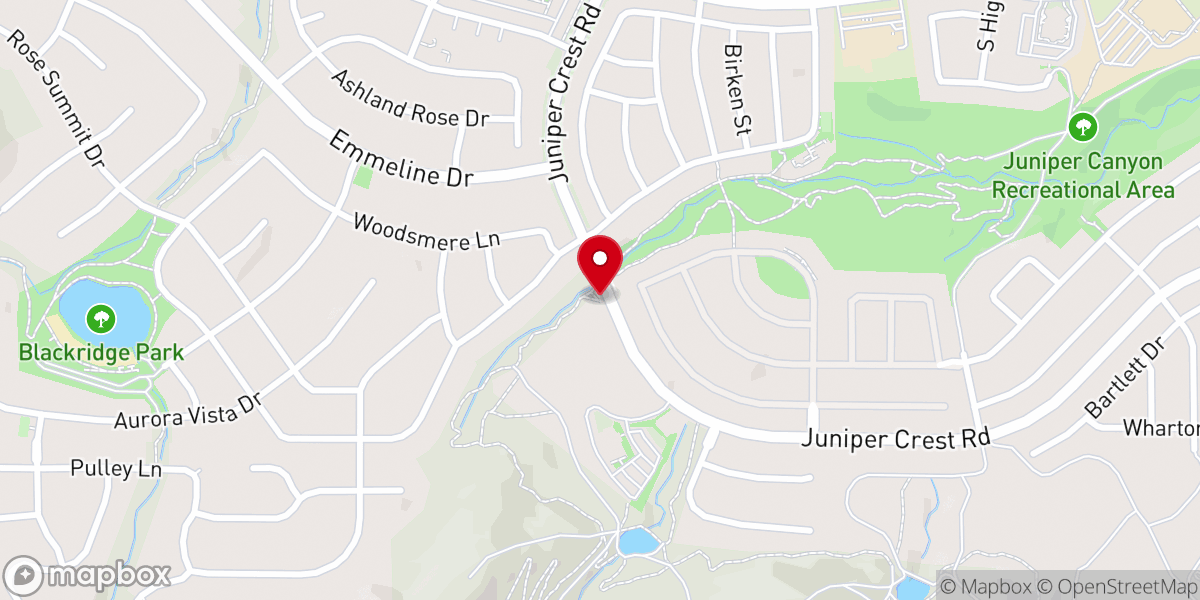 Map showing location of Juniper Crest Trailhead.