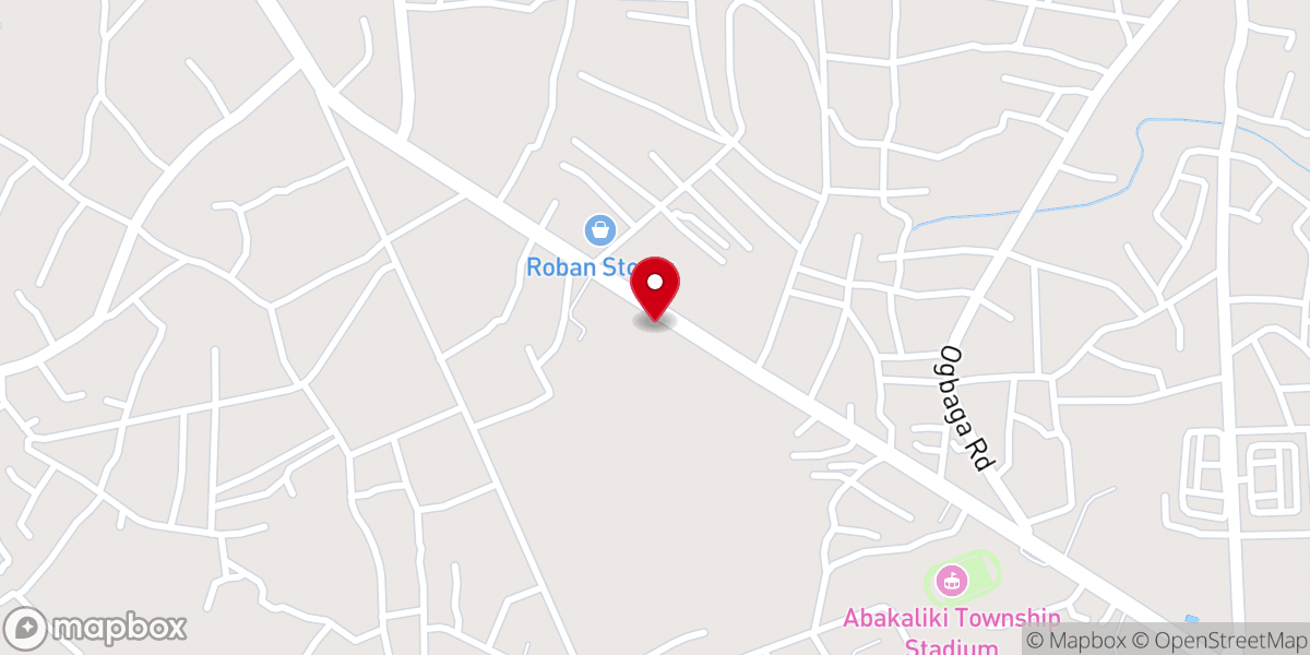 Map showing location of The Lord's Chosen Charismatic Revival Ministry, Abakaliki