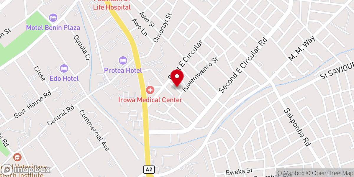Map showing location of International Pentecostal Holiness Church,Benin City