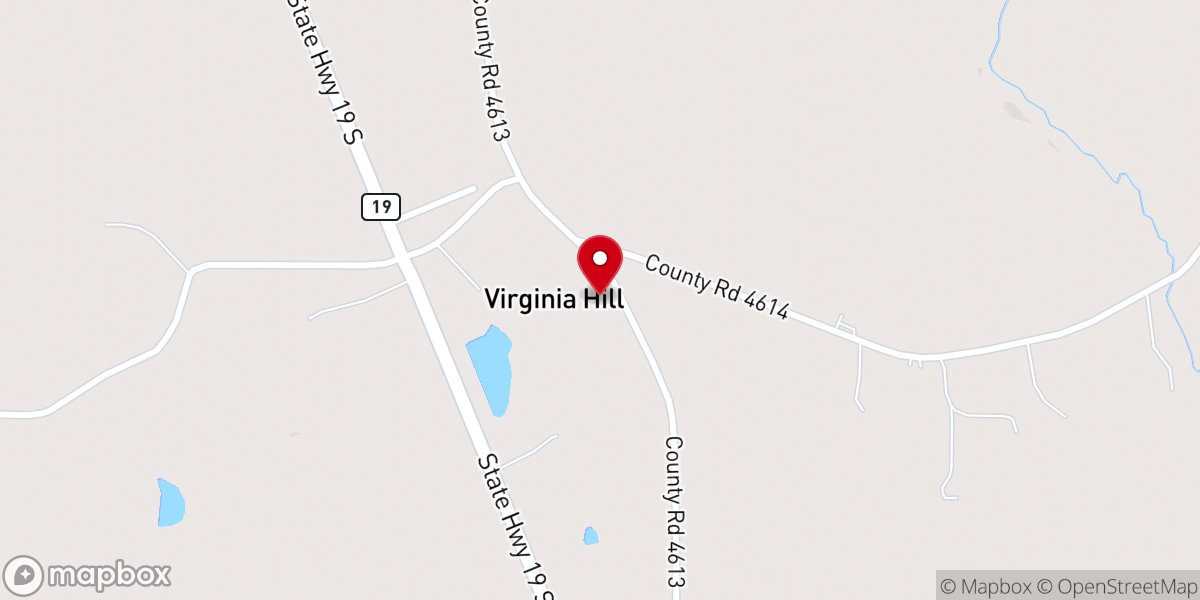 Map showing location of Virginia Hill Baptist Church