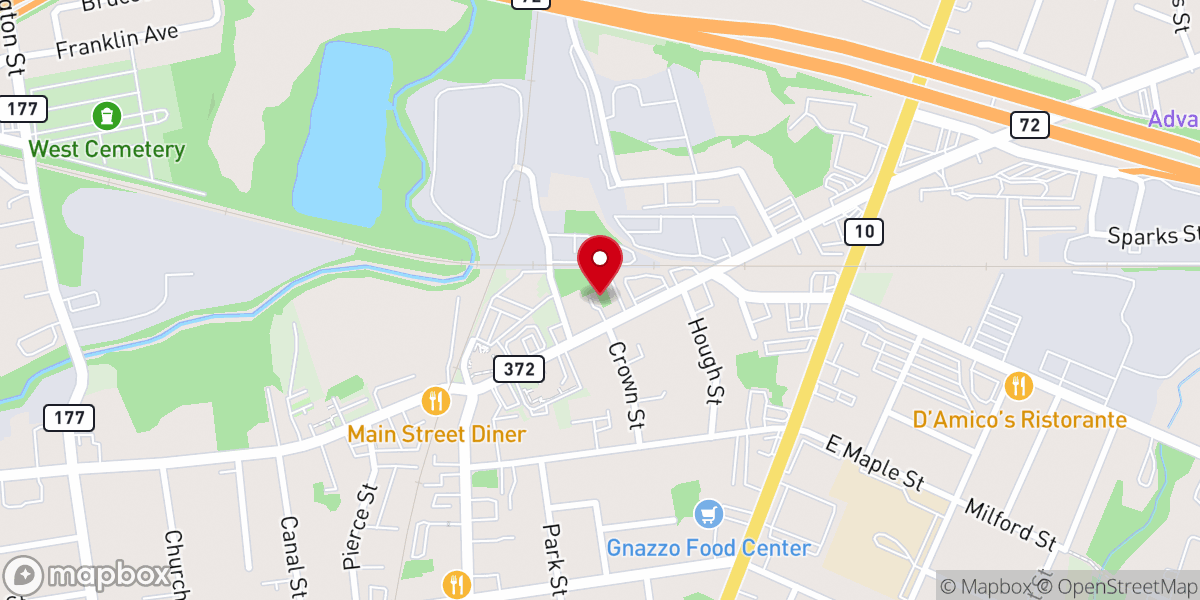 Map showing location of First Bible Baptist Church
