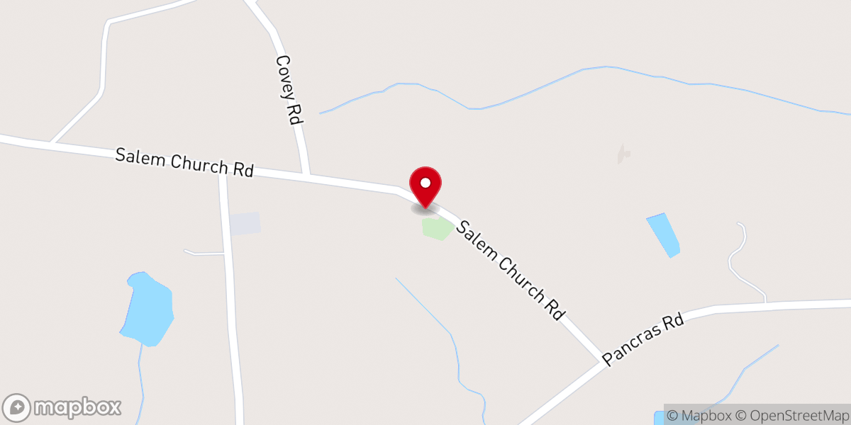 Map showing location of Camp Creek Primitive Baptist Church