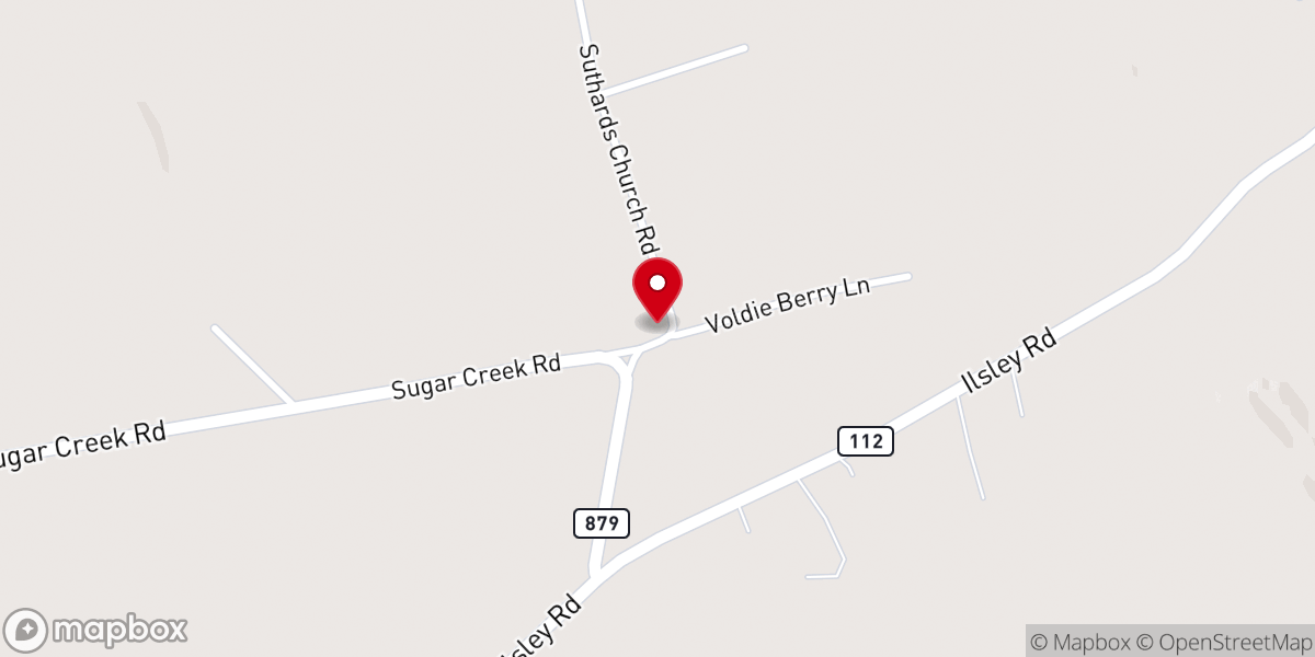 Map showing location of Southard Church