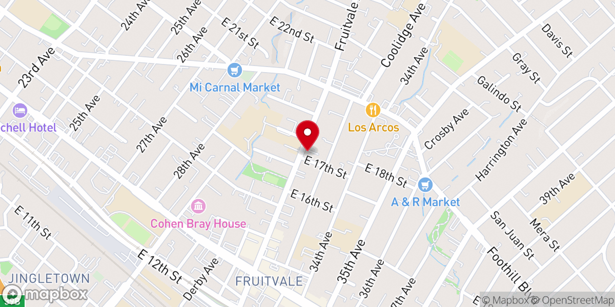 Map showing location of Debre Selam Iyesus Ethiopian Orthodox Tewahedo Church Oakland California