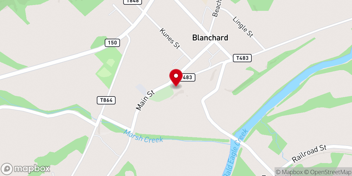 Map showing location of Liberty Baptist Church