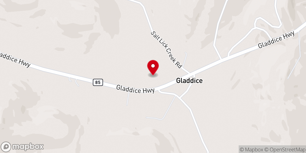Map showing location of Salt Lick Baptist Church