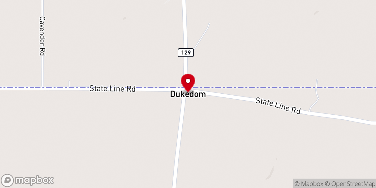 Map showing location of Dukedom