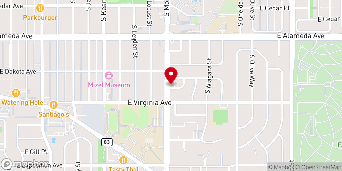 Map showing location of Young Israel of Denver