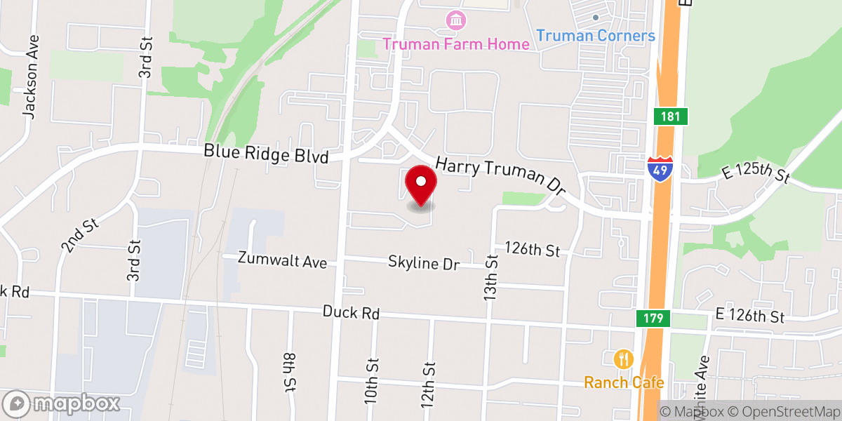 Map showing location of Second Missionary Baptist Church