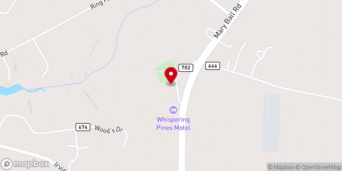 Map showing location of White Stone Thrift Shop