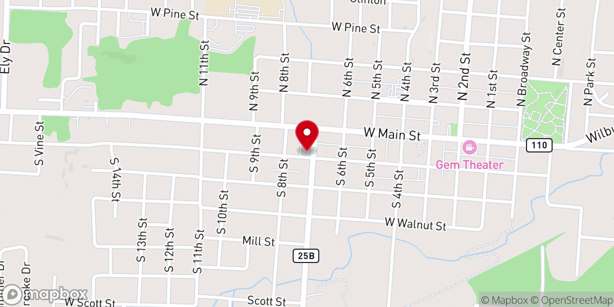 Map showing location of Heber Springs Area Chamber of Commerce