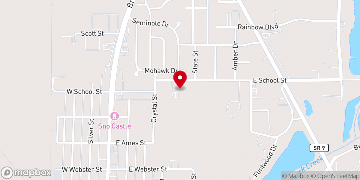 Map showing location of Bethany Baptist Church