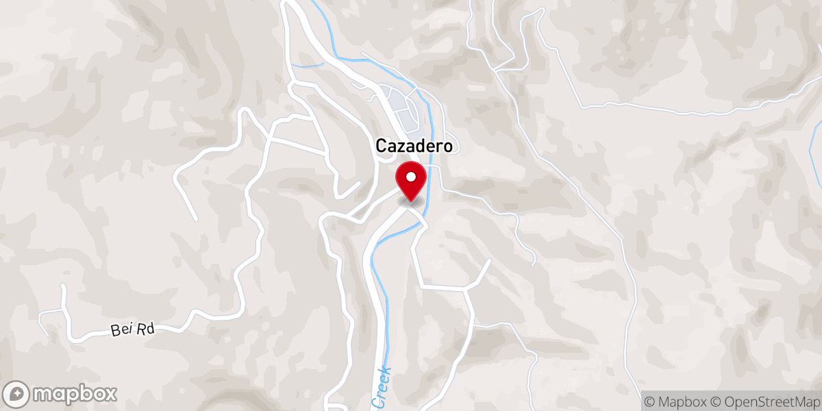 Map showing location of Cazadero Baptist Camp