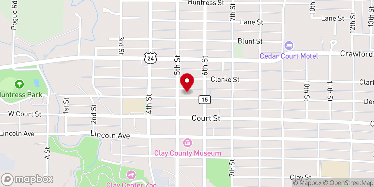 Map showing location of First Baptist Church