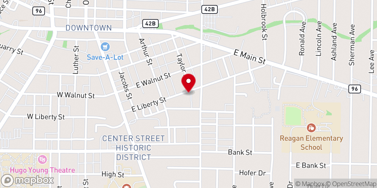 Map showing location of Avenue Church | Ashland