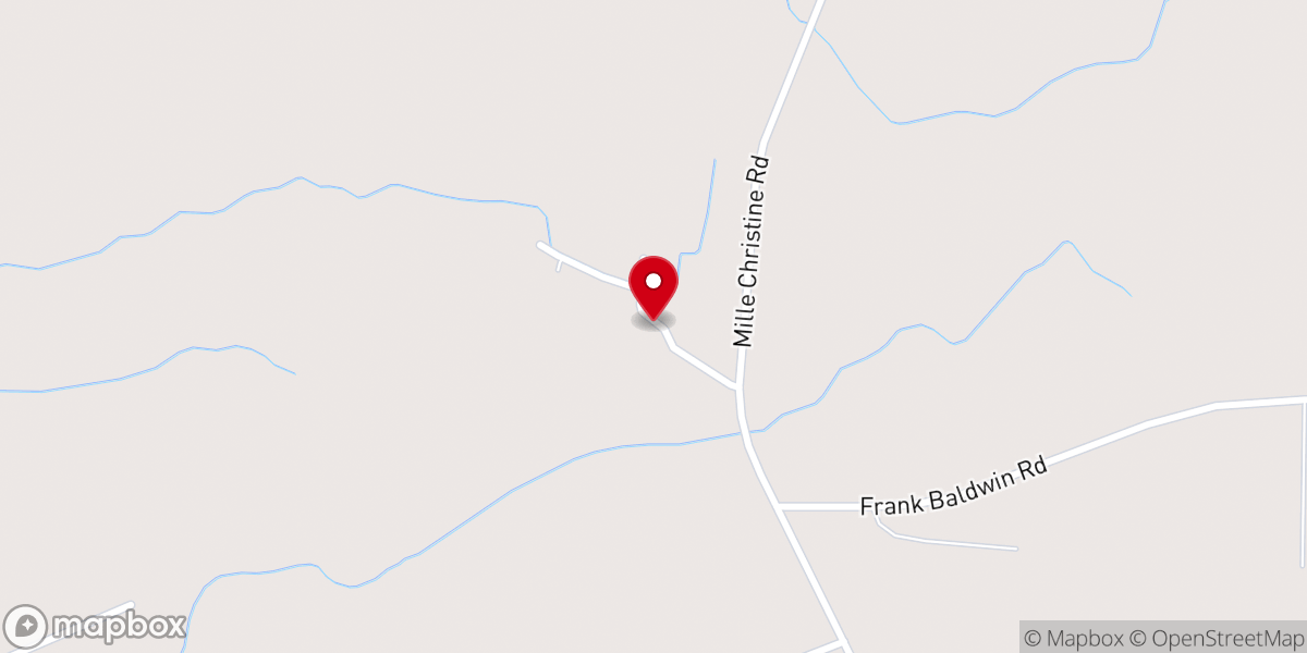 Map showing location of Welches Creek Baptist Church