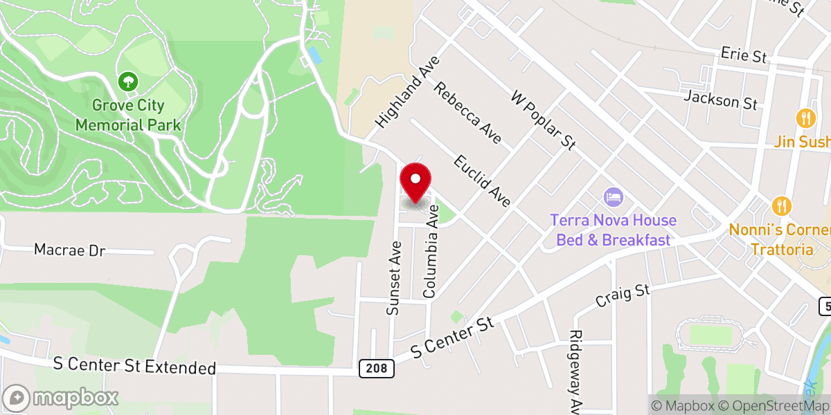 Map showing location of Holy Trinity Evangelical Lutheran Church