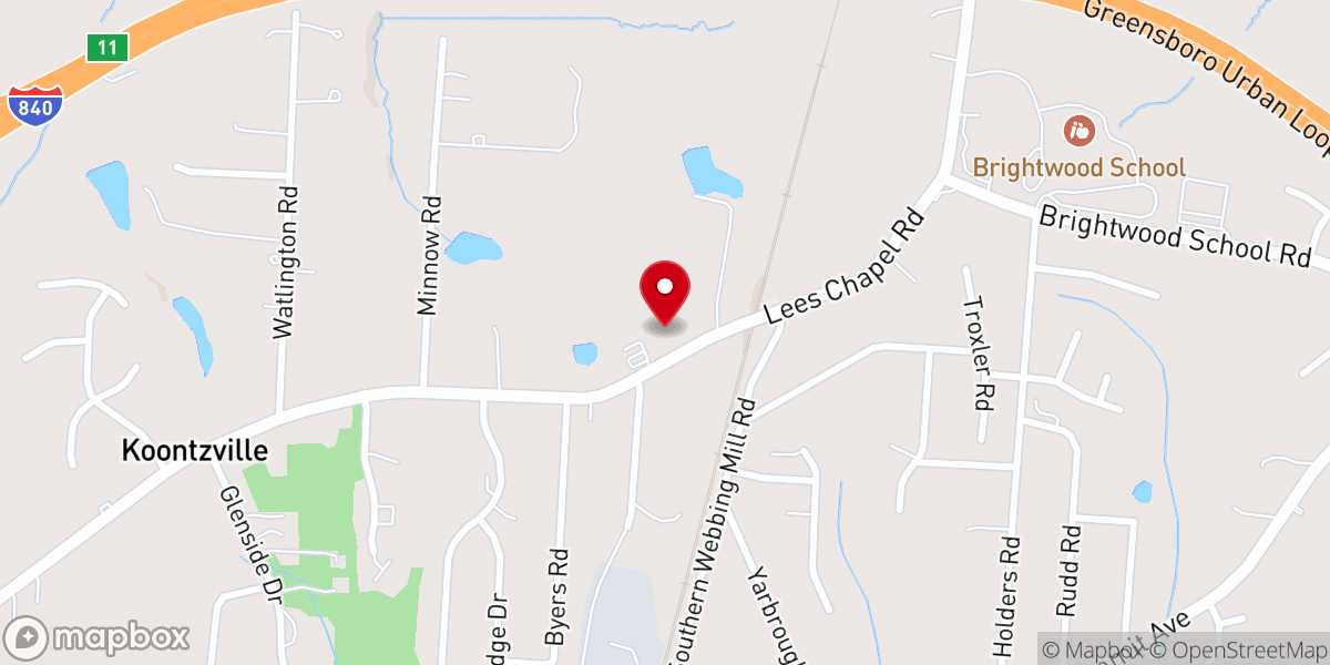 Map showing location of Lee's Chapel United Methodist Church
