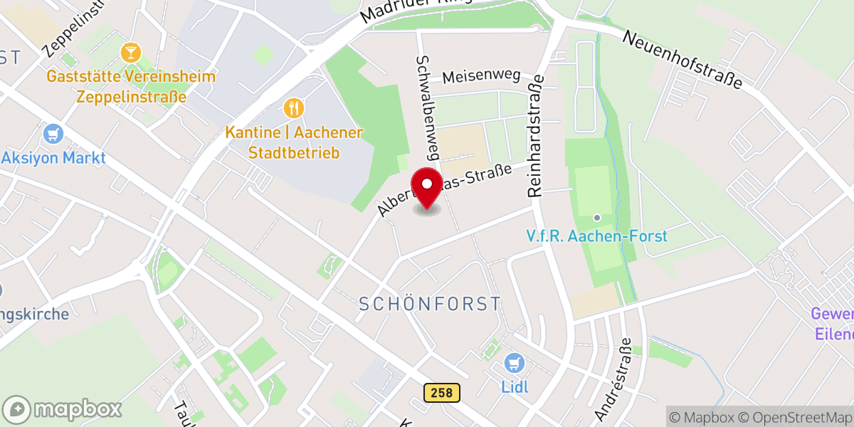 Map showing location of Aachen International Church