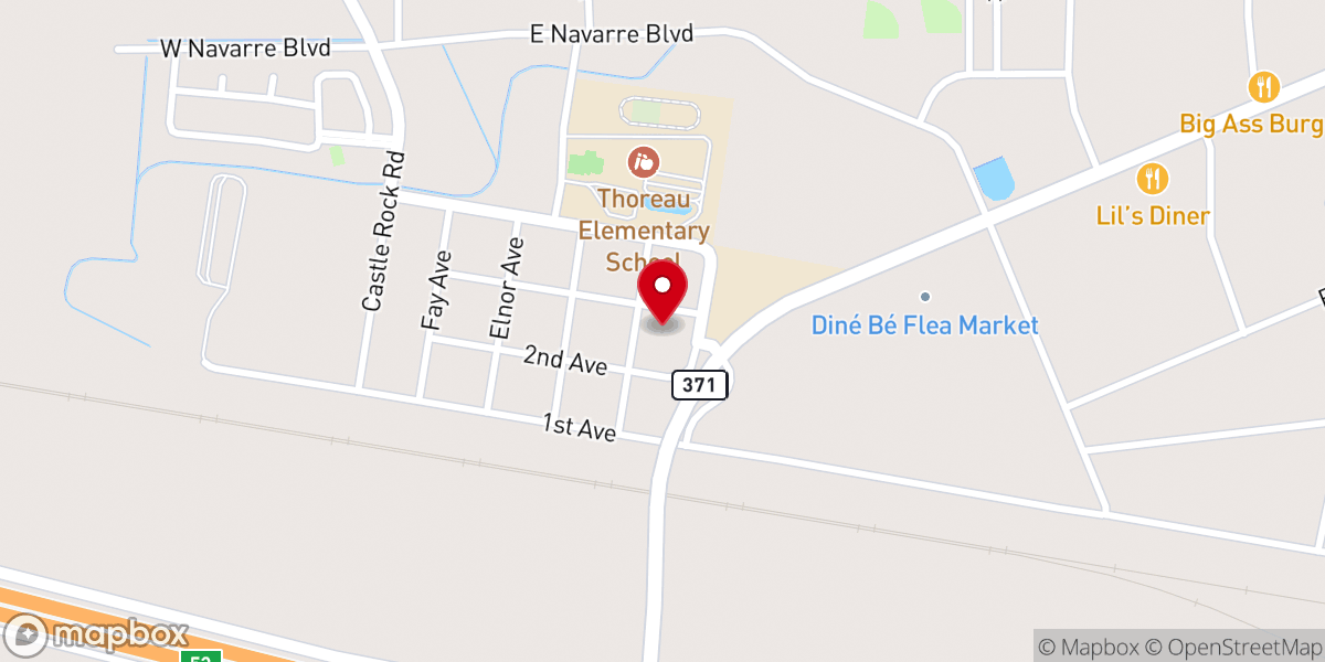 Map showing location of Thoreau Church of Christ
