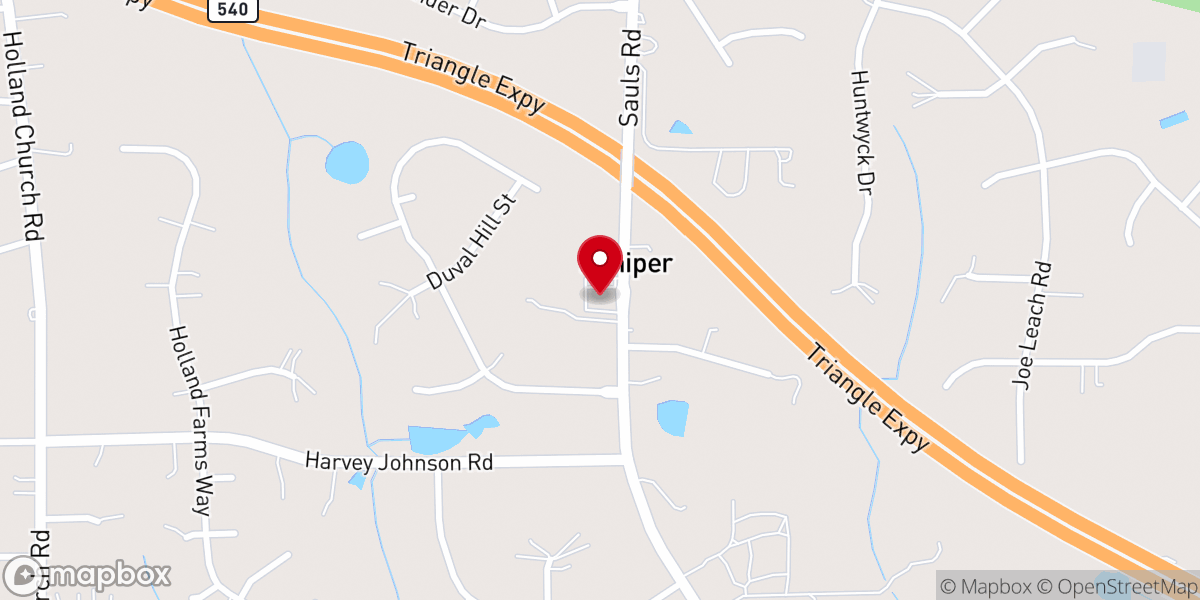 Map showing location of Juniper Level Missionary Baptist Church