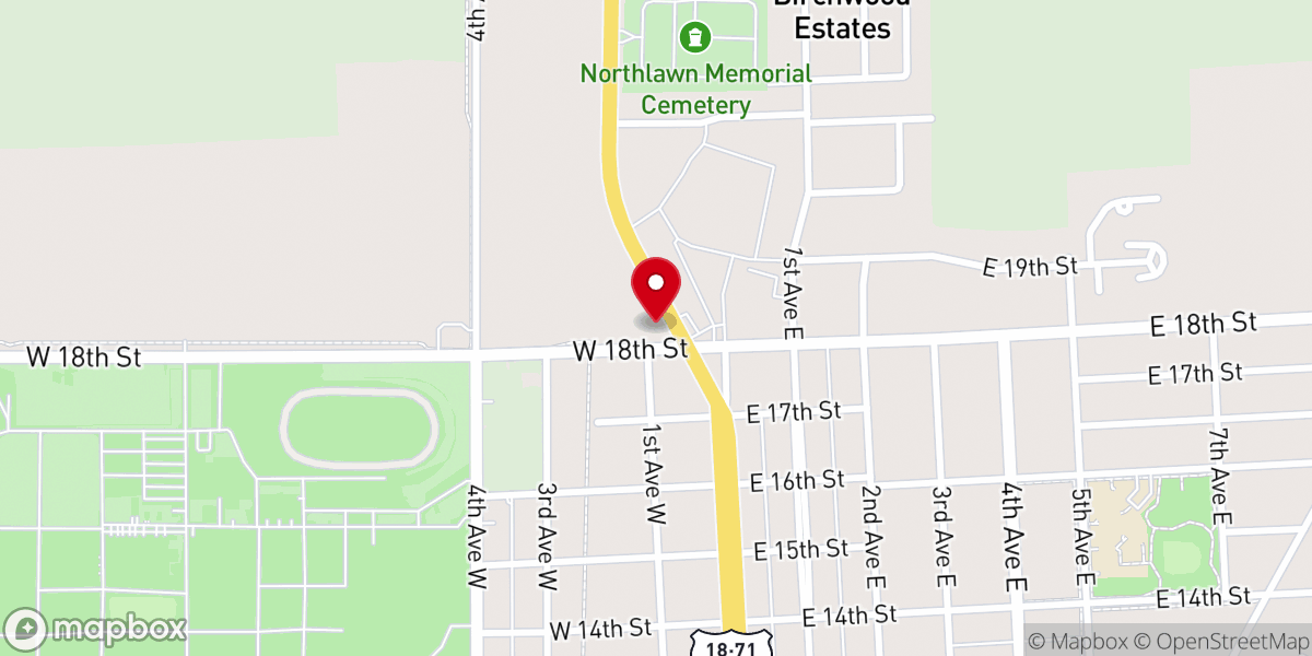Map showing location of Spencer Chamber of Commerce