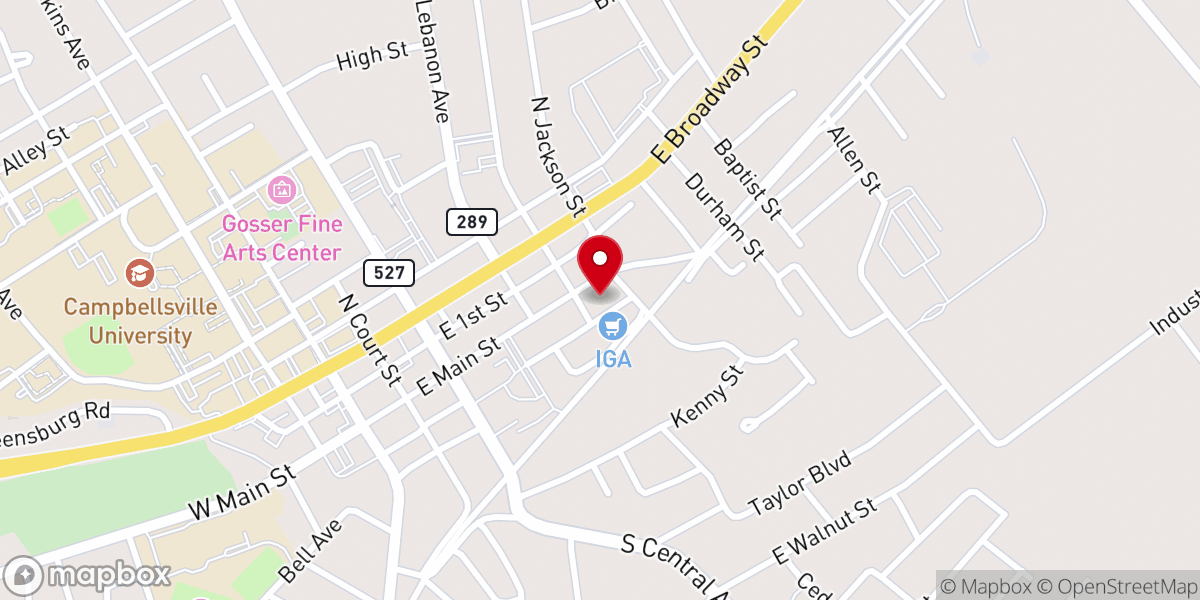 Map showing location of Bethel First Presbyterian Church