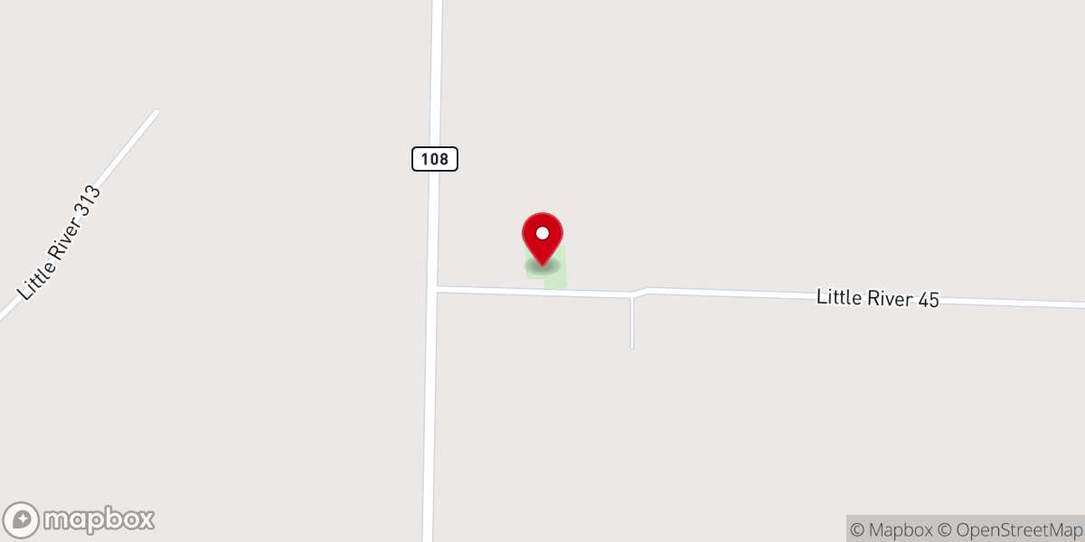 Map showing location of Oak Hill Cumberland Presbyterian Church