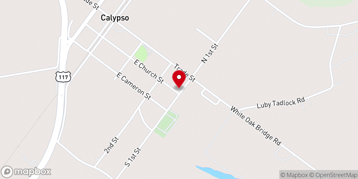 Map showing location of Peace Baptist Church
