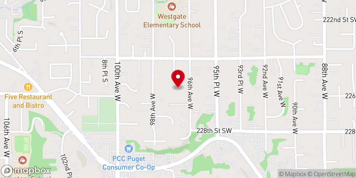 Map showing location of Edmonds Presbyterian Church